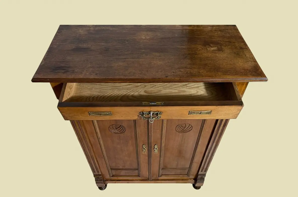 1920er Vertiko ANTIK Jugendstil Nußbaum Kommode Schrank von 1920 6
