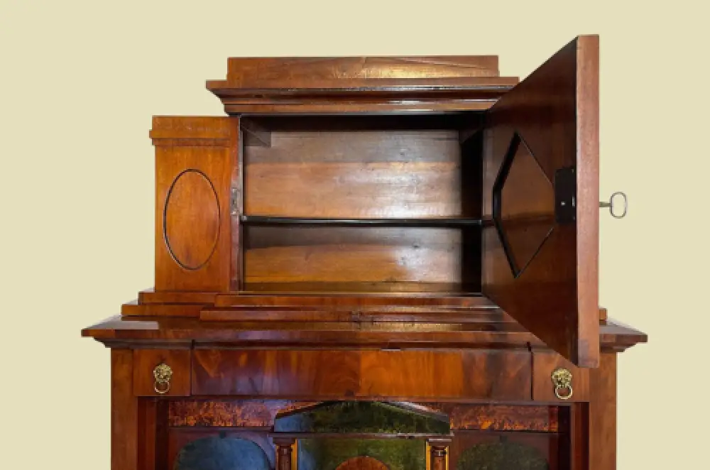 ANTIKER Biedermeier VINTAGE Mahagoni Schreibtisch Aufsatz Sekretär von 1800 11