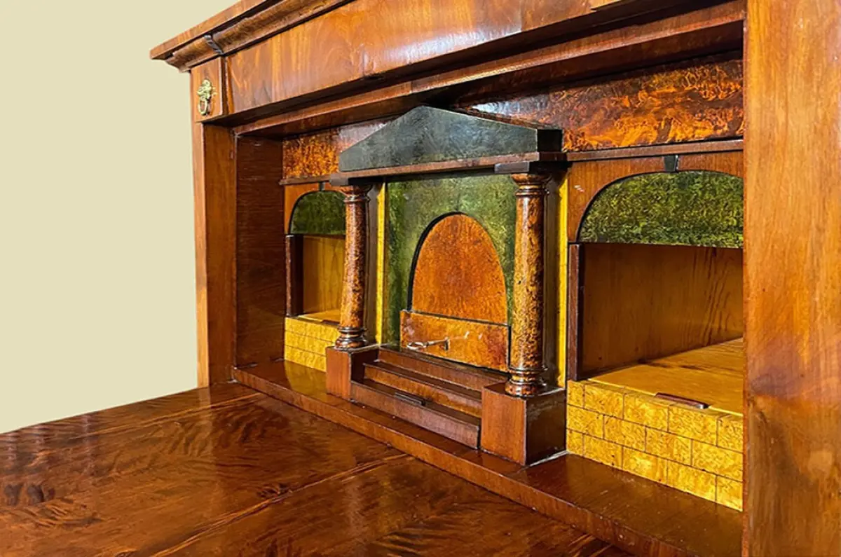 ANTIKER Biedermeier VINTAGE Mahagoni Schreibtisch Aufsatz Sekretär von 1800 12