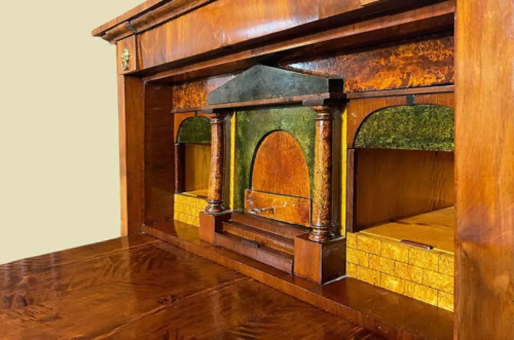 ANTIKER Biedermeier VINTAGE Mahagoni Schreibtisch Aufsatz Sekretär von 1800 12