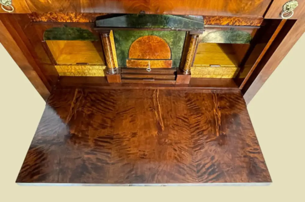 ANTIKER Biedermeier VINTAGE Mahagoni Schreibtisch Aufsatz Sekretär von 1800 13