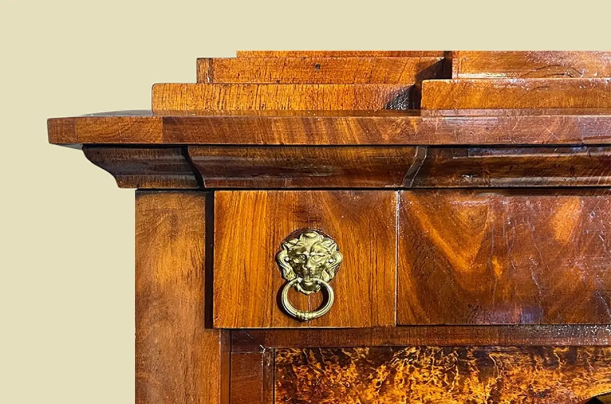 ANTIKER Biedermeier VINTAGE Mahagoni Schreibtisch Aufsatz Sekretär von 1800 14