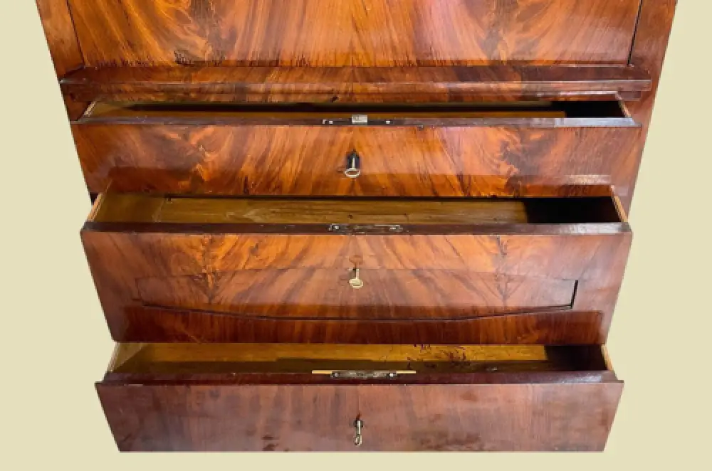 ANTIKER Biedermeier VINTAGE Mahagoni Schreibtisch Aufsatz Sekretär von 1800 15