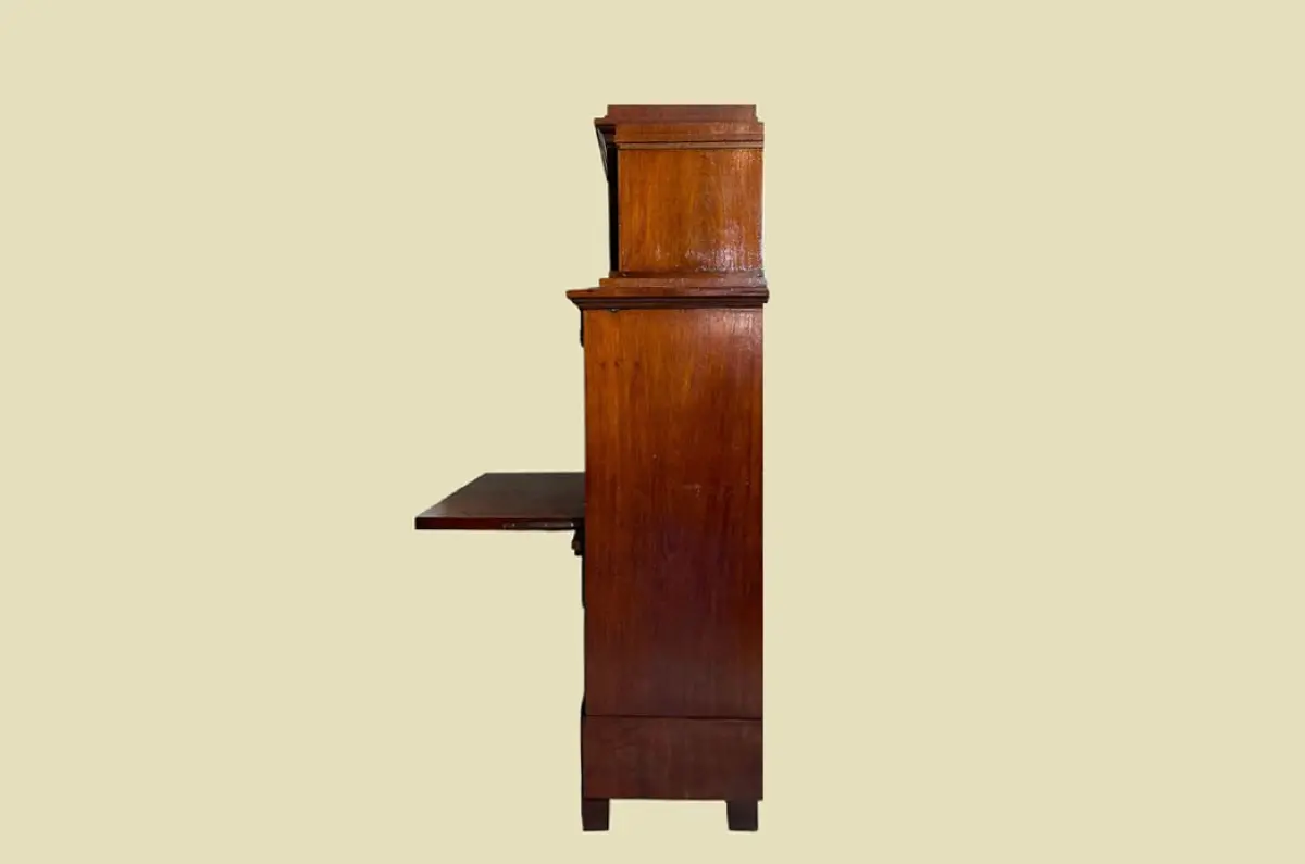 ANTIKER Biedermeier VINTAGE Mahagoni Schreibtisch Aufsatz Sekretär von 1800 19