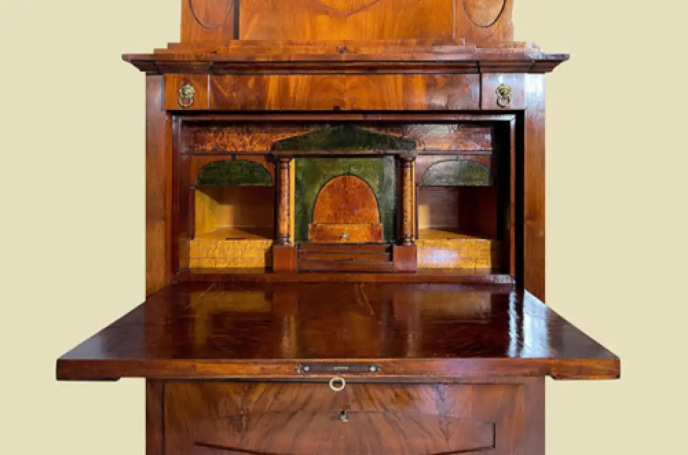 ANTIKER Biedermeier VINTAGE Mahagoni Schreibtisch Aufsatz Sekretär von 1800 6