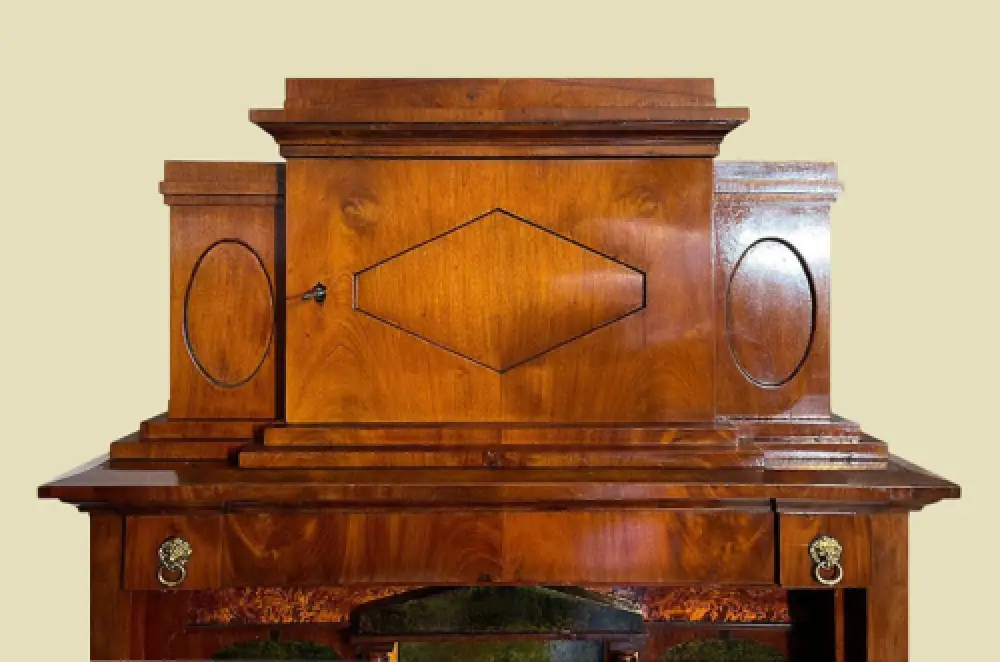 Echter Biedermeier Mahagoni Schreibtisch Aufsatz Sekretär 1800-1820  RESTAURIERT 7