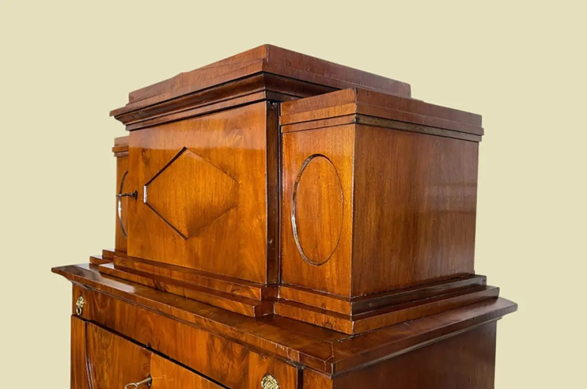ANTIKER Biedermeier VINTAGE Mahagoni Schreibtisch Aufsatz Sekretär von 1800 8