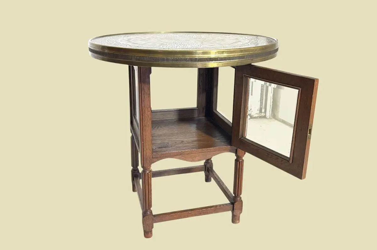 TOP 1920er Rauchtisch ANTIK Jugendstil Beistell Vitrine Tee Tisch von 1920 5