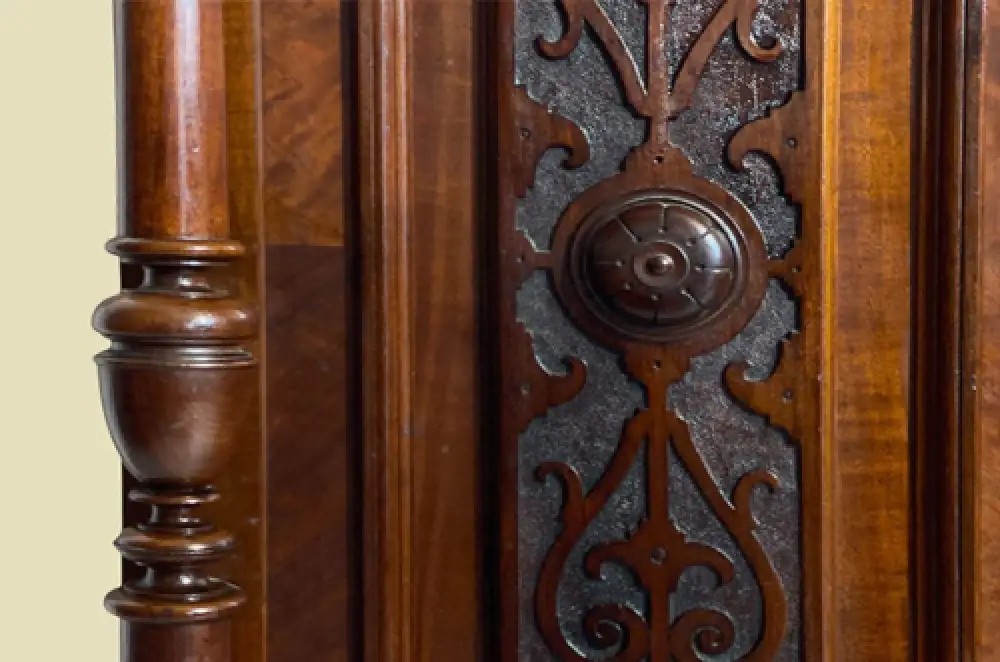 1880er Vertiko ANTIK Gründerzeit Nußbaum Säulen Kommode Schrank von 1880 12