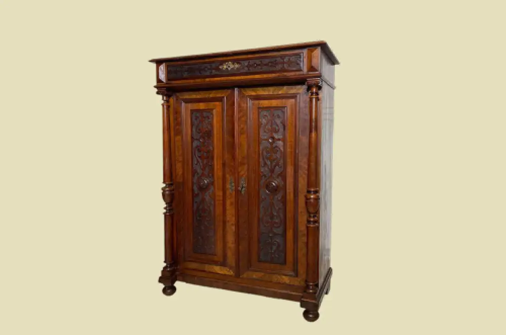 1880er Vertiko ANTIK Gründerzeit Nußbaum Säulen Kommode Schrank von 1880 2