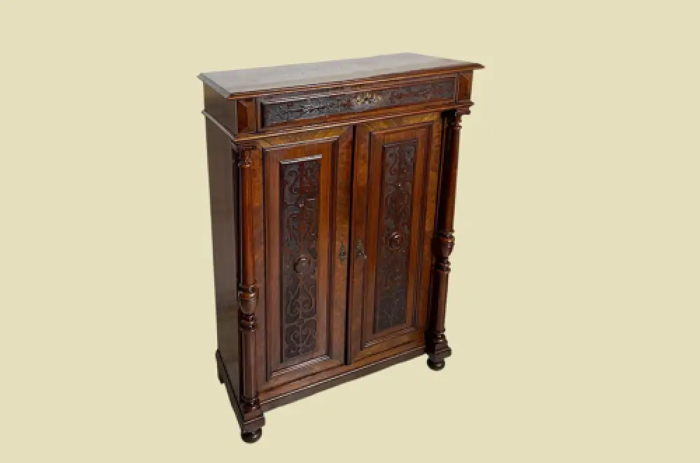 1880er Vertiko ANTIK Gründerzeit Nußbaum Säulen Kommode Schrank von 1880 4