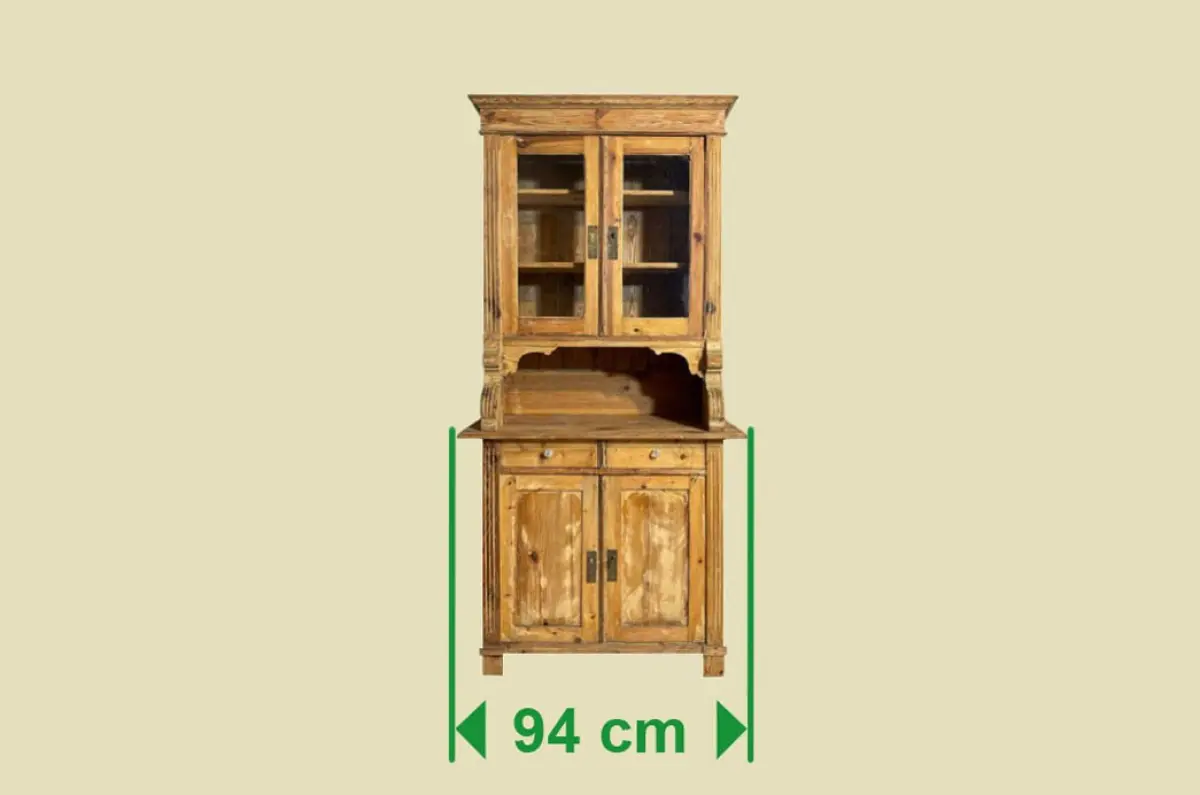 1920er Küchenbuffet ANTIK Jugendstil Weichholz Vitrine Kommode Schrank von 1920