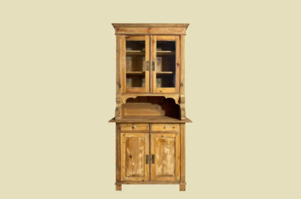 1920er Küchenbuffet ANTIK Jugendstil Weichholz Vitrine Kommode Schrank von 1920 1
