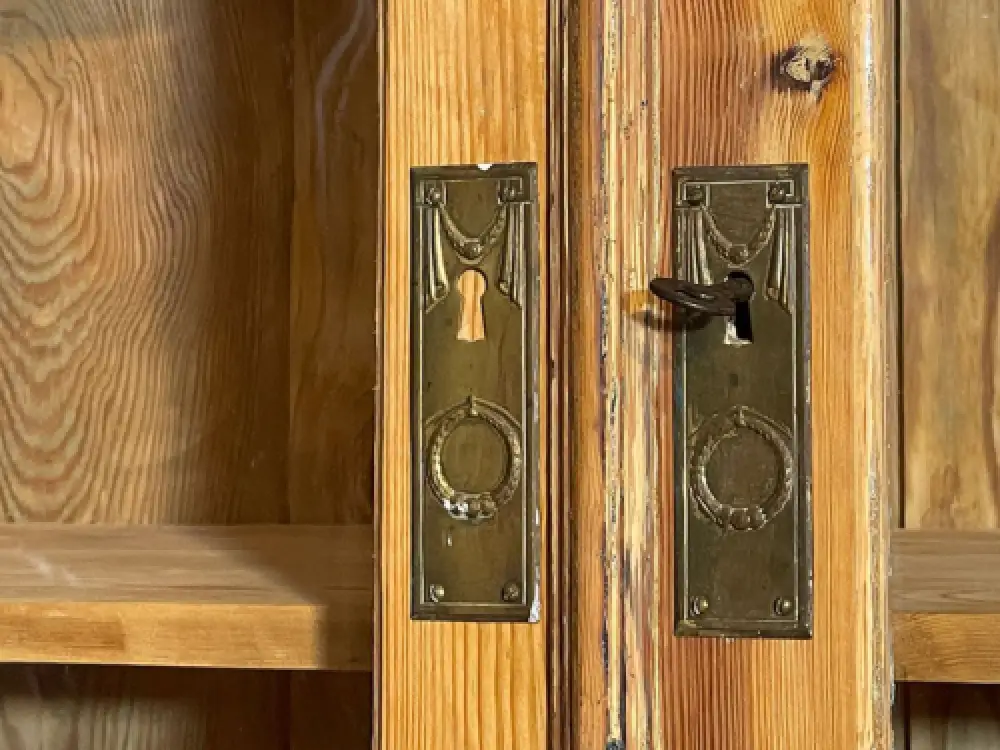 1920er Küchenbuffet ANTIK Jugendstil Weichholz Vitrine Kommode Schrank von 1920 14