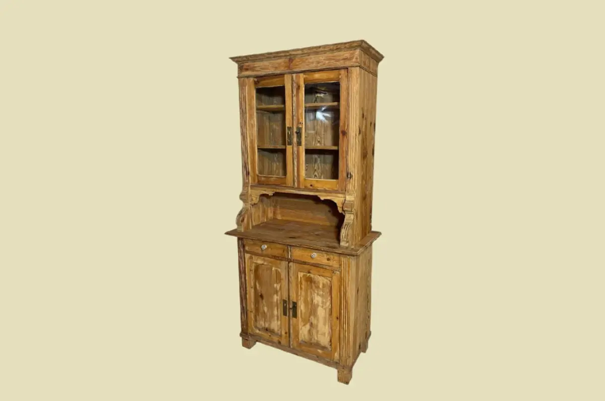 1920er Küchenbuffet ANTIK Jugendstil Weichholz Vitrine Kommode Schrank von 1920 2