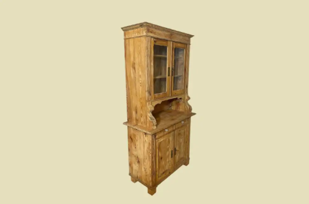 1920er Küchenbuffet ANTIK Jugendstil Weichholz Vitrine Kommode Schrank von 1920 3