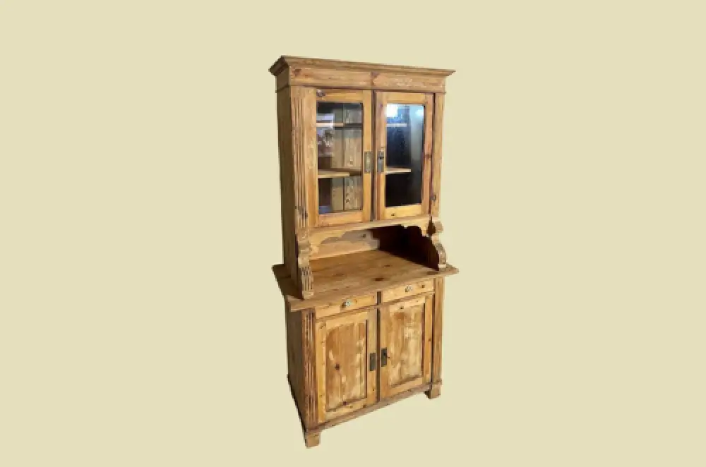 1920er Küchenbuffet ANTIK Jugendstil Weichholz Vitrine Kommode Schrank von 1920 4