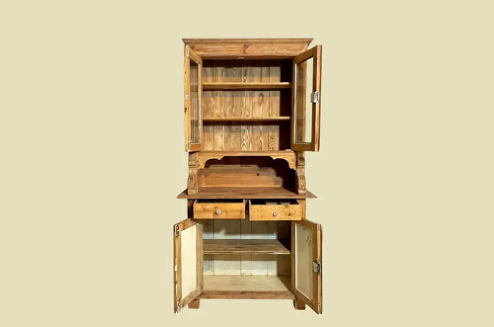 1920er Küchenbuffet ANTIK Jugendstil Weichholz Vitrine Kommode Schrank von 1920 5