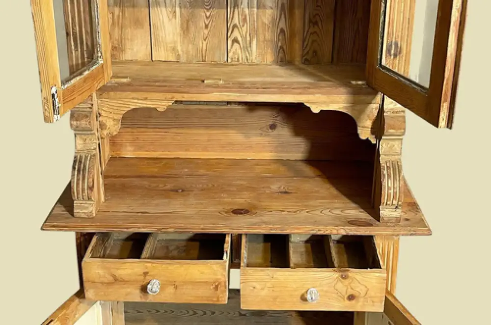 1920er Küchenbuffet ANTIK Jugendstil Weichholz Vitrine Kommode Schrank von 1920 6