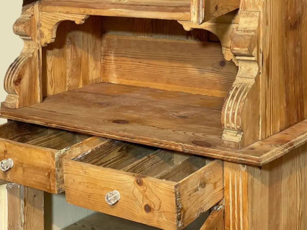 1920er Küchenbuffet ANTIK Jugendstil Weichholz Vitrine Kommode Schrank von 1920 7