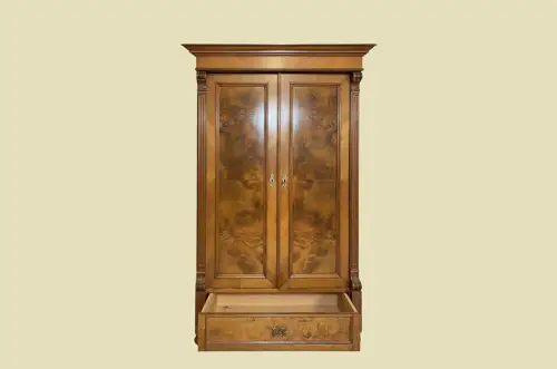 1880er Kleiderschrank ANTIK Gründerzeit VINTAGE Nußbaum Schrank von 1880