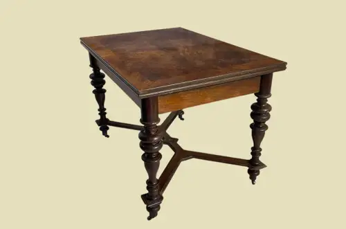 Esstisch ANTIK Gründerzeit VINTAGE Nußbaum Schreib Tisch von 1880 -ausziehbar-