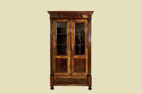1880er Vitrine ANTIK Gründerzeit VINTAGE Nußbaum Bücherschrank Schrank von 1880