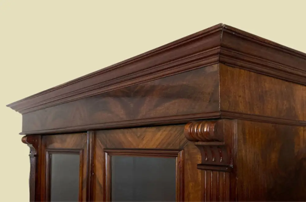 1880er Vitrine ANTIK Gründerzeit VINTAGE Nußbaum Bücherschrank Schrank von 1880 4