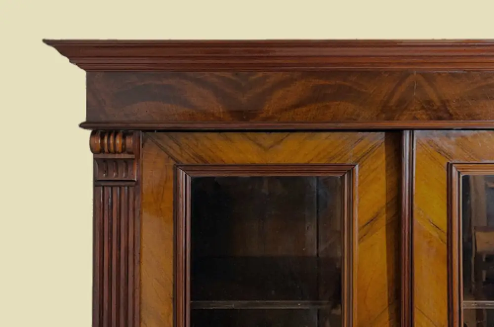 1880er Vitrine ANTIK Gründerzeit VINTAGE Nußbaum Bücherschrank Schrank von 1880 5