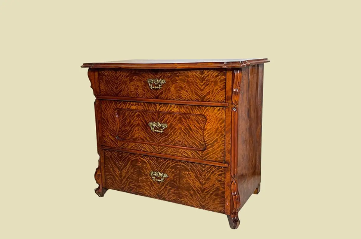 Kommode ANTIK Louis Philippe VINTAGE Birke Schrank Sideboard von 1840 1
