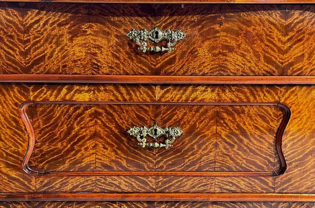 Kommode ANTIK Louis Philippe VINTAGE Birke Schrank Sideboard von 1840 10