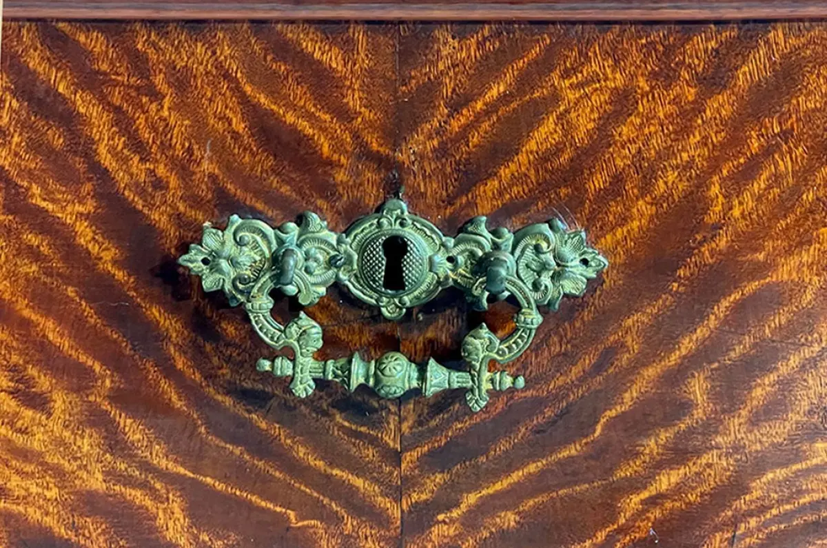 Kommode ANTIK Louis Philippe VINTAGE Birke Schrank Sideboard von 1840 11