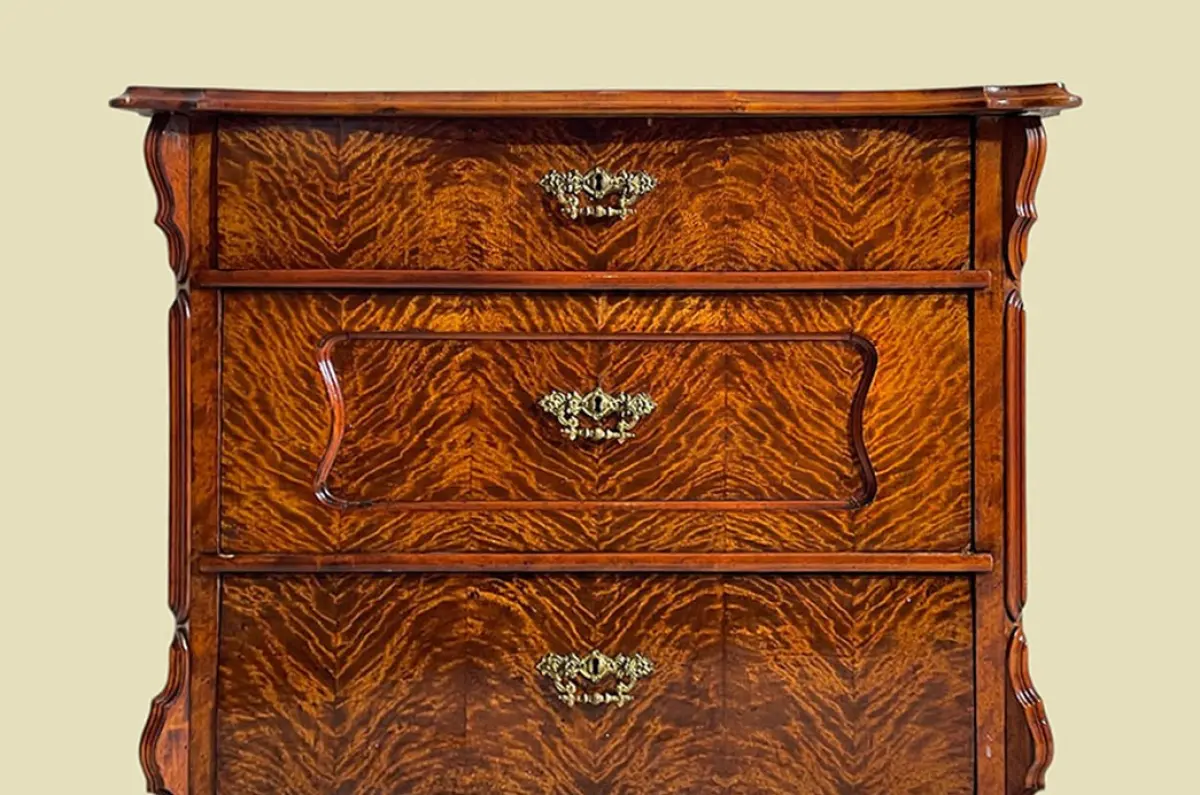 Kommode ANTIK Louis Philippe VINTAGE Birke Schrank Sideboard von 1840 13