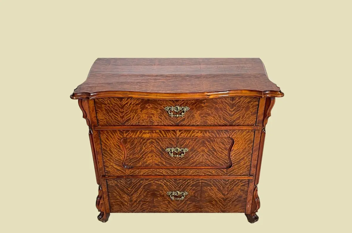 Kommode ANTIK Louis Philippe VINTAGE Birke Schrank Sideboard von 1840 2