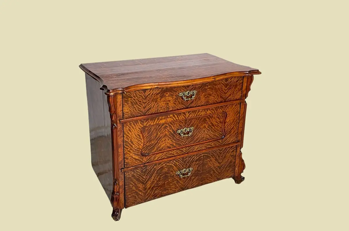 Kommode ANTIK Louis Philippe VINTAGE Birke Schrank Sideboard von 1840 3