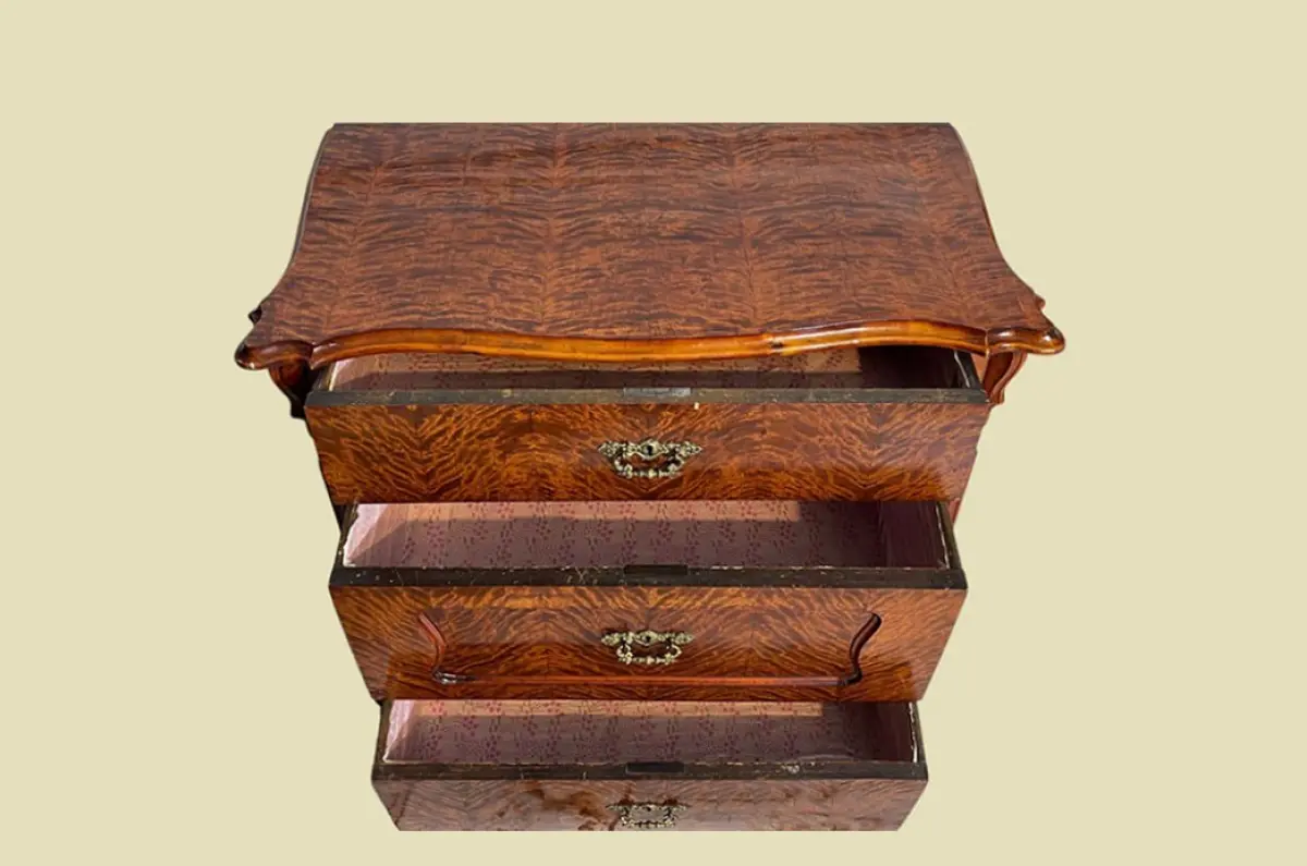 Kommode ANTIK Louis Philippe VINTAGE Birke Schrank Sideboard von 1840 5