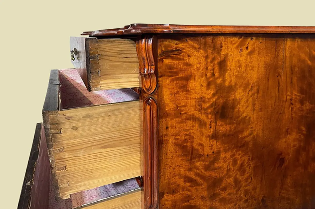 Kommode ANTIK Louis Philippe VINTAGE Birke Schrank Sideboard von 1840 6