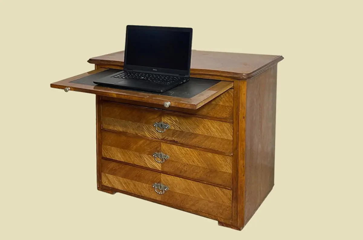 1880er Kommode ANTIK Gründerzeit VINTAGE Eiche Sekretär Schreibtisch Schrank 2