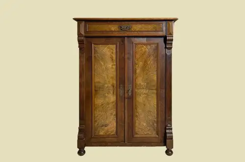 1880er Vertiko ANTIK Gründerzeit VINTAGE Nußbaum Kommode Schrank von 1880