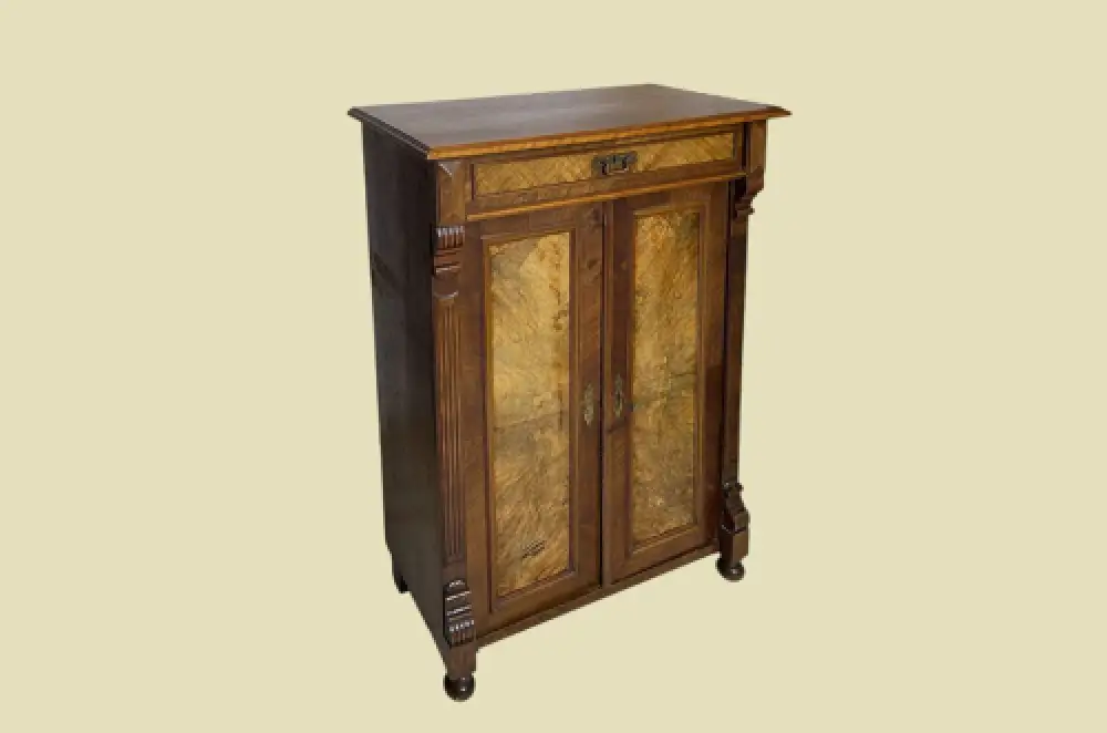 1880er Vertiko ANTIK Gründerzeit VINTAGE Nußbaum Kommode Schrank von 1880 2
