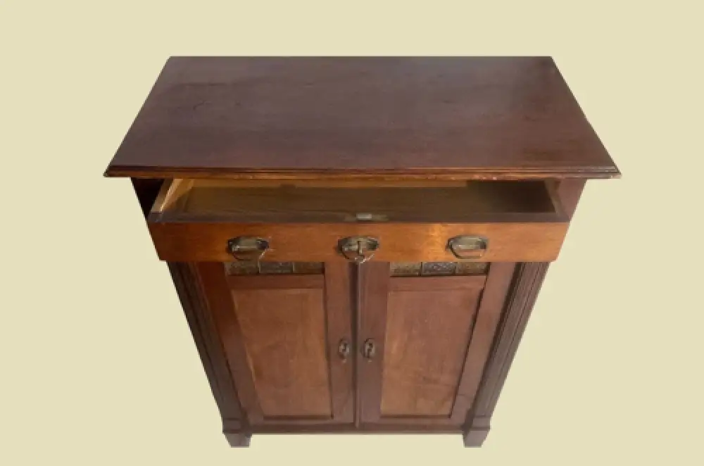 1920er Vertiko ANTIK Jugendstil VINTAGE Nußbaum Kommode Schrank von 1920 6