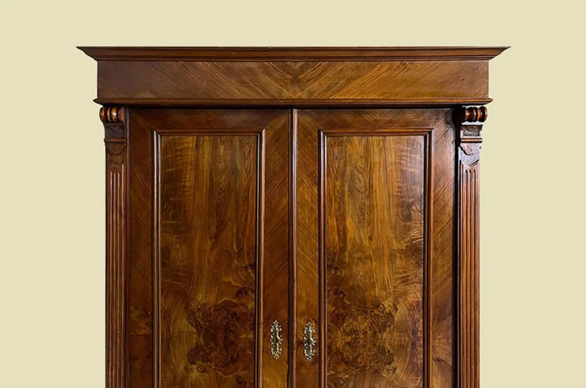 1880er Kleiderschrank ANTIK Gründerzeit Nußbaum VINTAGE Schrank von 1880 12