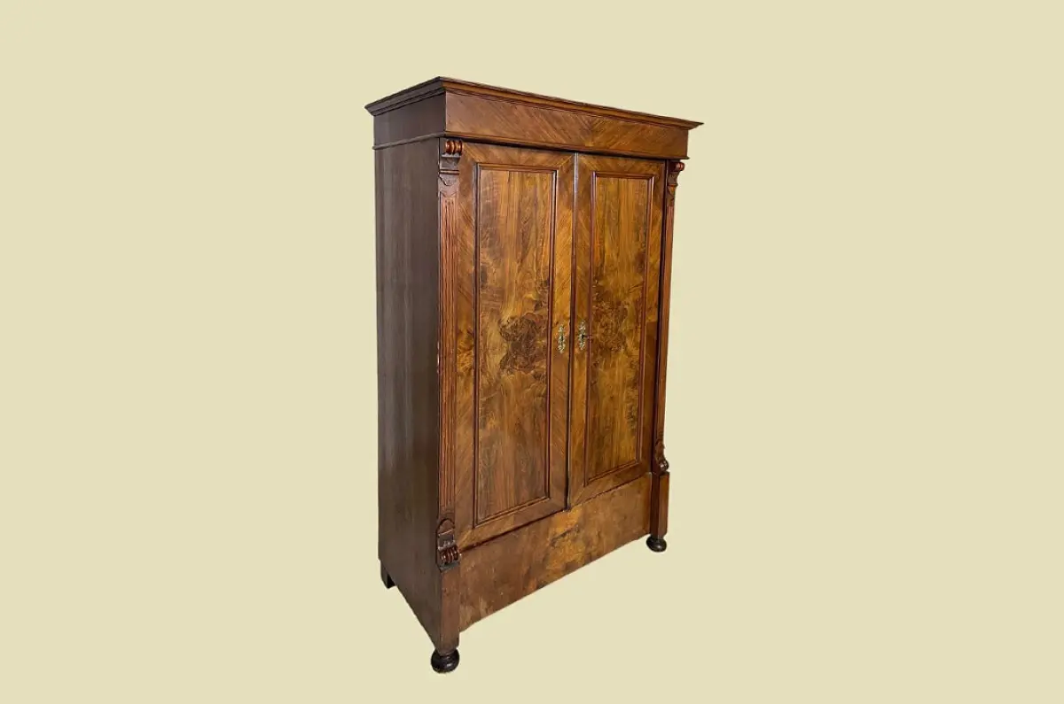 1880er Kleiderschrank ANTIK Gründerzeit Nußbaum VINTAGE Schrank von 1880 2