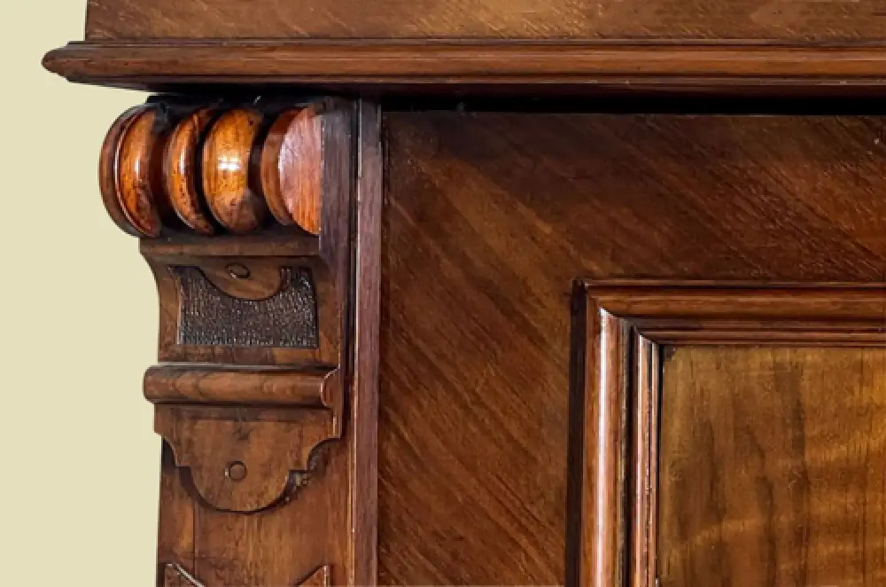 1880er Kleiderschrank ANTIK Gründerzeit Nußbaum VINTAGE Schrank von 1880 9