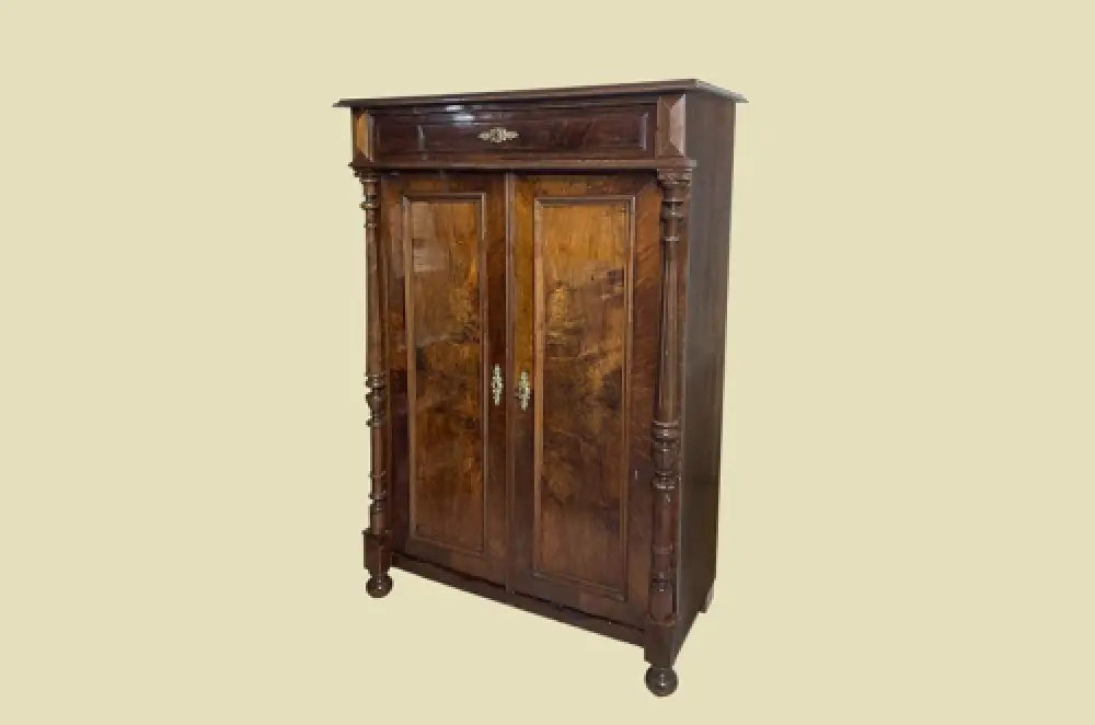 1880er Vertiko ANTIK Gründerzeit VINTAGE Nußbaum Säulen Kommode Schrank von 1880 1