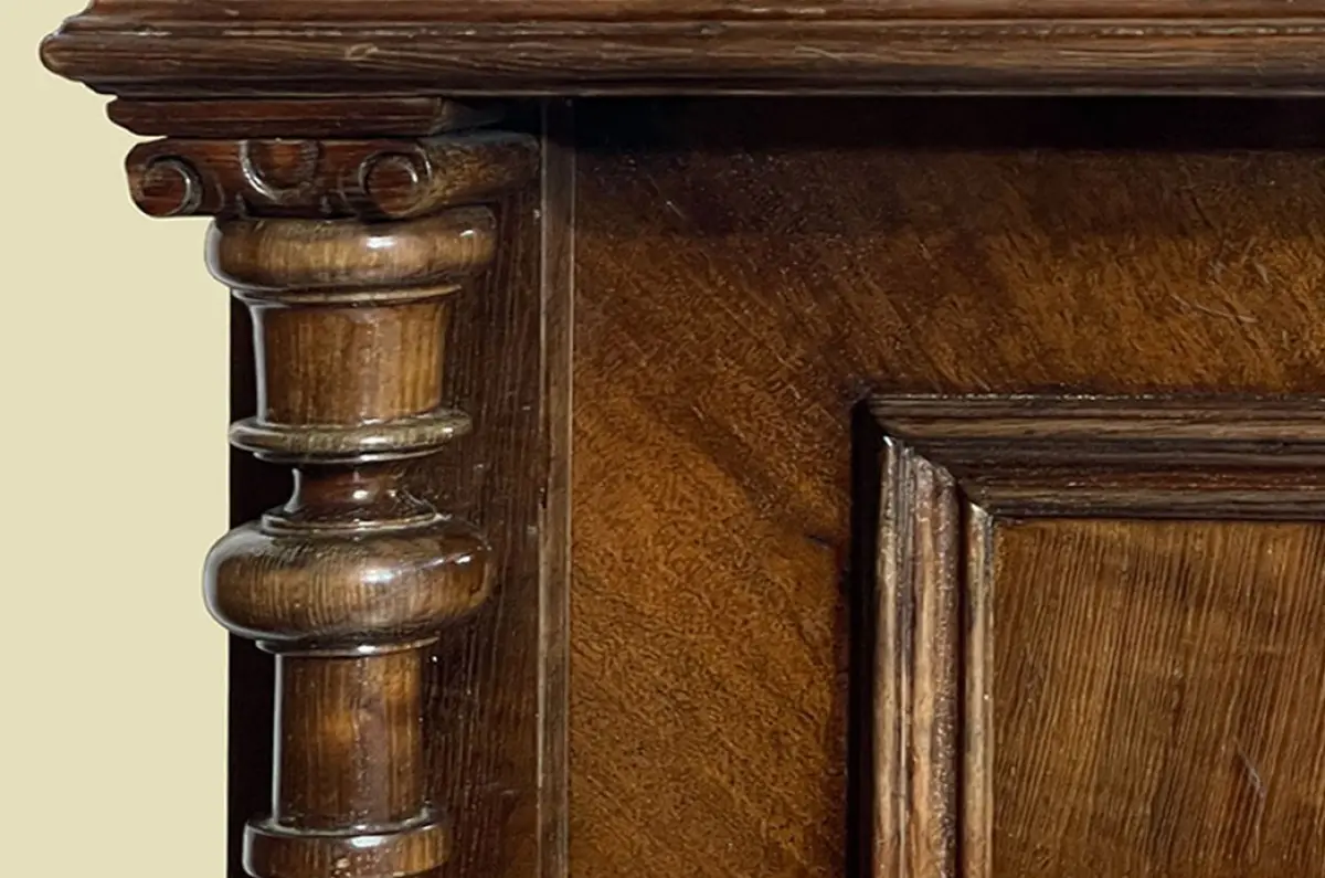 1880er Vertiko ANTIK Gründerzeit VINTAGE Nußbaum Säulen Kommode Schrank von 1880 11