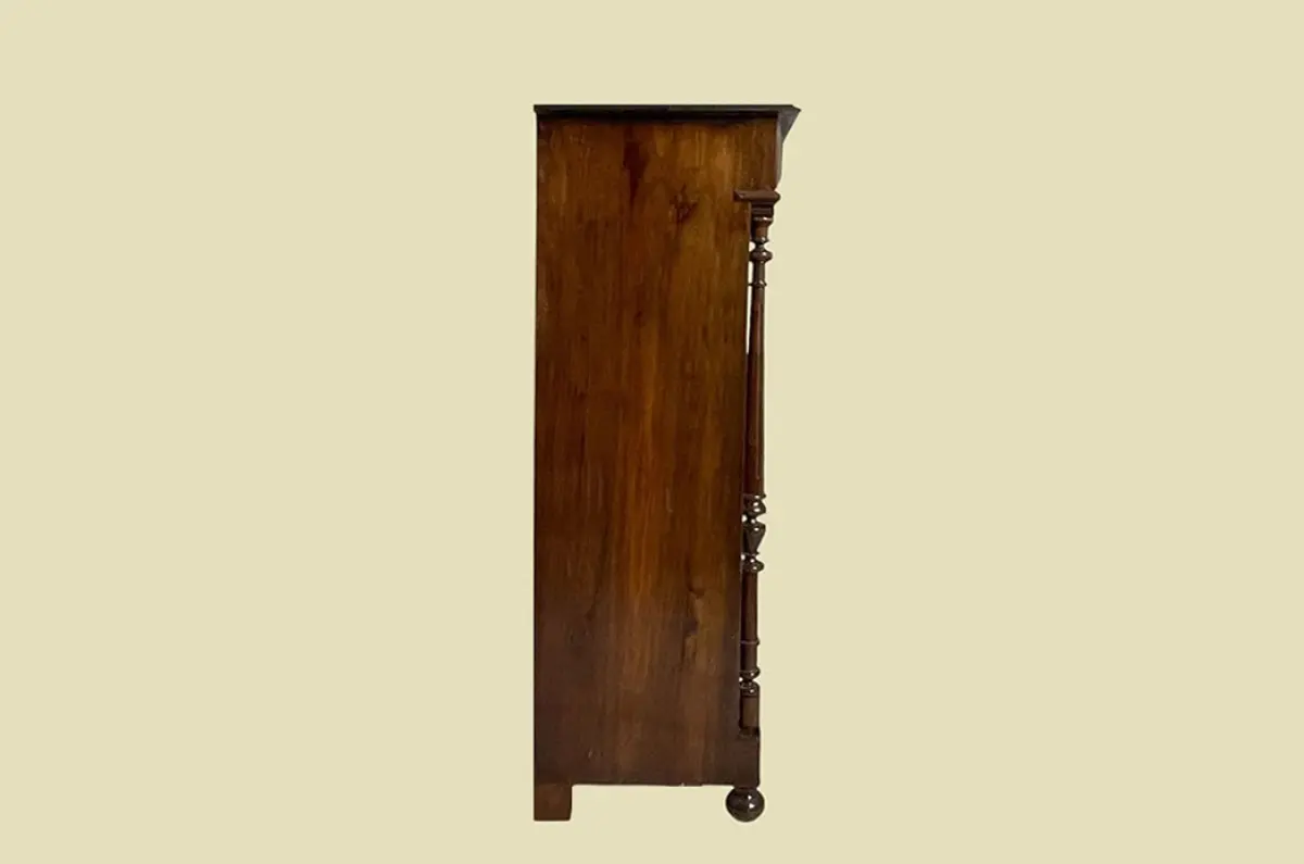 1880er Vertiko ANTIK Gründerzeit VINTAGE Nußbaum Säulen Kommode Schrank von 1880 14