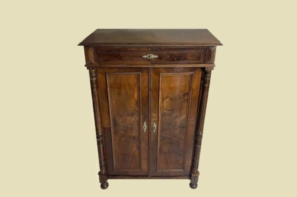 1880er Vertiko ANTIK Gründerzeit VINTAGE Nußbaum Säulen Kommode Schrank von 1880 2