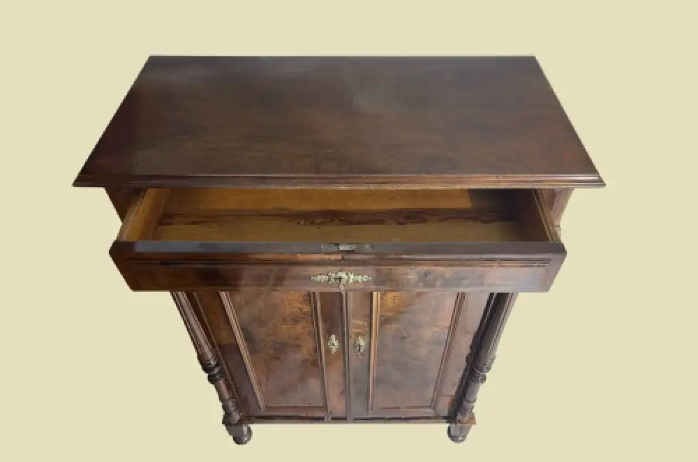 1880er Vertiko ANTIK Gründerzeit VINTAGE Nußbaum Säulen Kommode Schrank von 1880 6