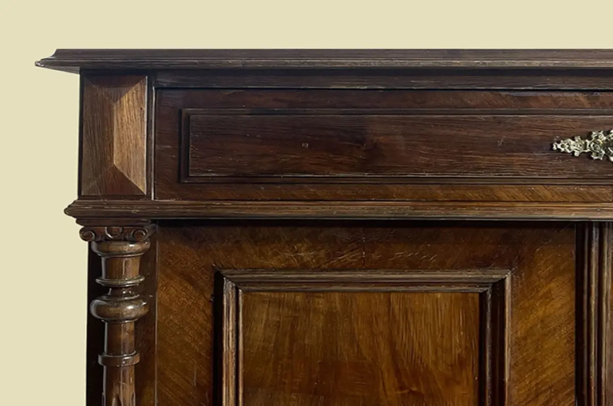 1880er Vertiko ANTIK Gründerzeit VINTAGE Nußbaum Säulen Kommode Schrank von 1880 9